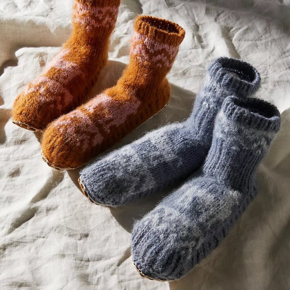 Free People Ariana Bohling Alpaca Berkley llama Slippers Size Small New